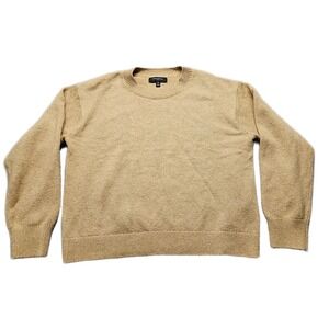 Banana Republic Sweater Womens M Tan Knit Stretch Long Sleeve Crew Neck Pullover